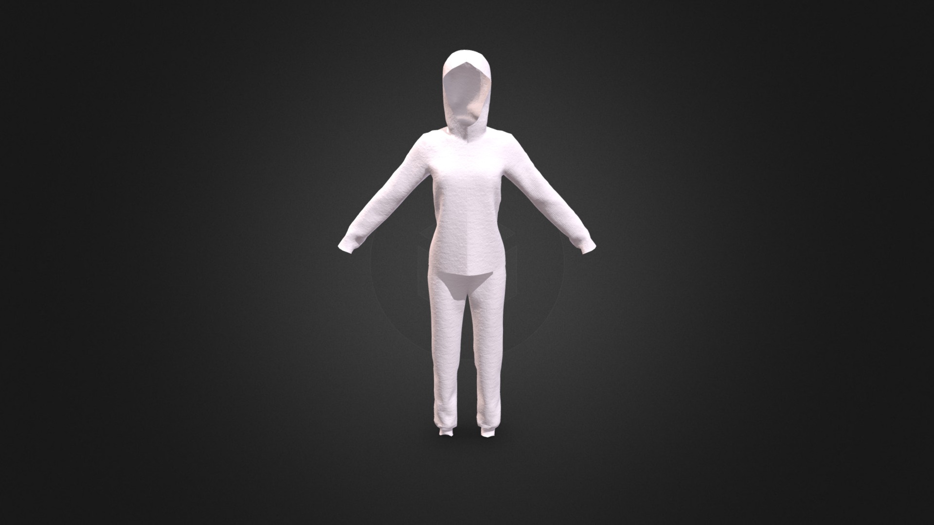 3D model Women’s Sweatpants-Basic - This is a 3D model of the Women's Sweatpants-Basic. The 3D model is about a mannequin with a white body.
