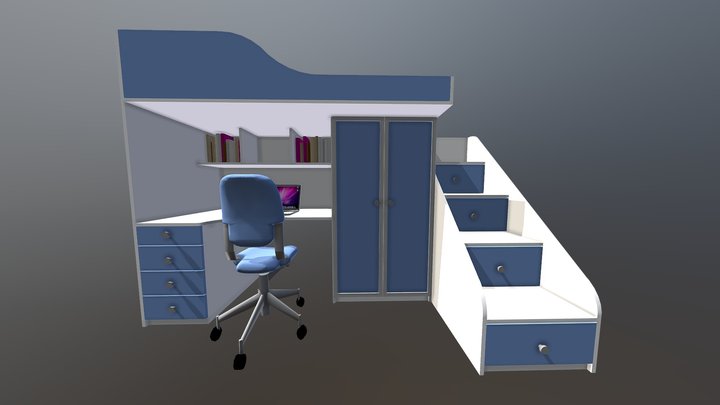 FURNITURE-CHILDREN'S FURNITURE FOR A BOY 3D Model