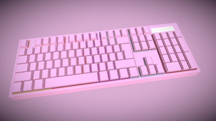 Keyboard Low Poly Voxel 3D Model