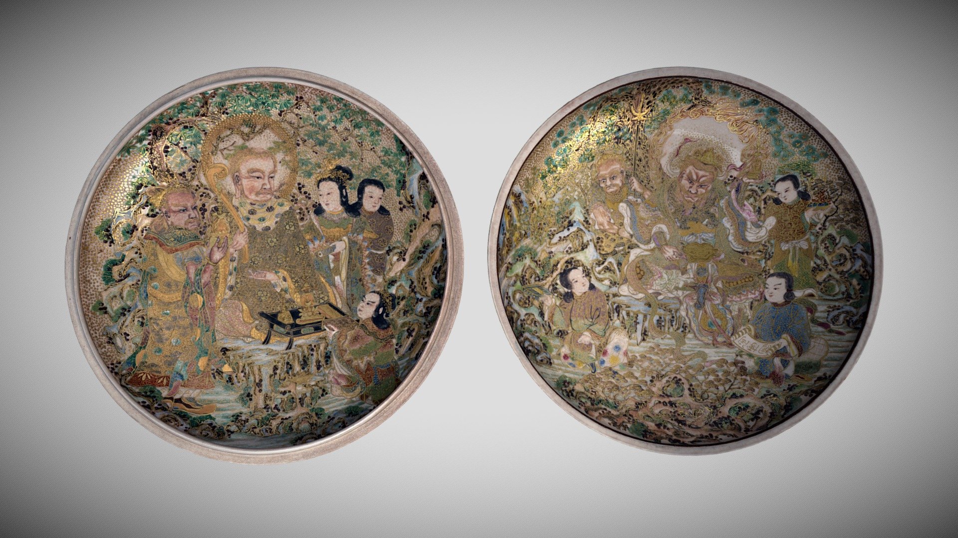 上絵金彩妖怪図蓋物 — Sketchfab embed 3D viewer