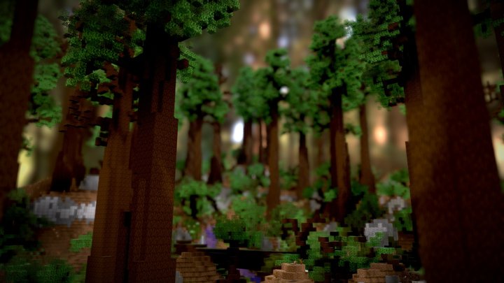 Minecraft Redwood Forest 3D Model