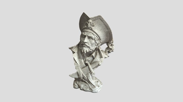 3D Scan of a Pirate Stone Statue 3D Model