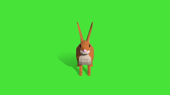Rabbit Low Poly 3D Model