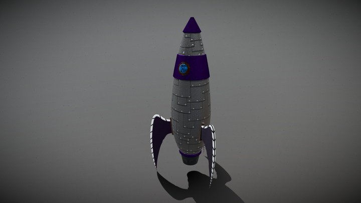 Toon Rocketship 3D Model