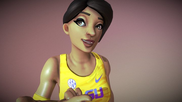 LSU Track and Field Character 3D Model