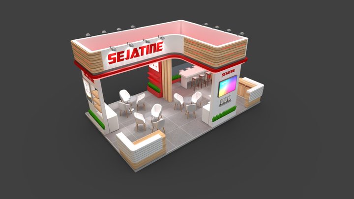 EXHIBITION STAND 221002 40 Sqm 3D Model