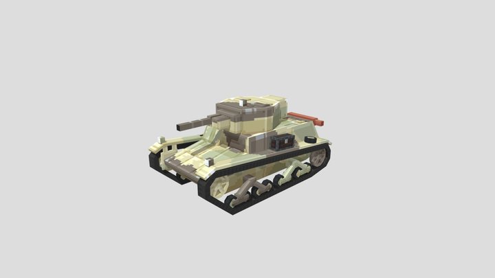 7TP (Pelican) Light Tank - Polish Camouflage 3D Model