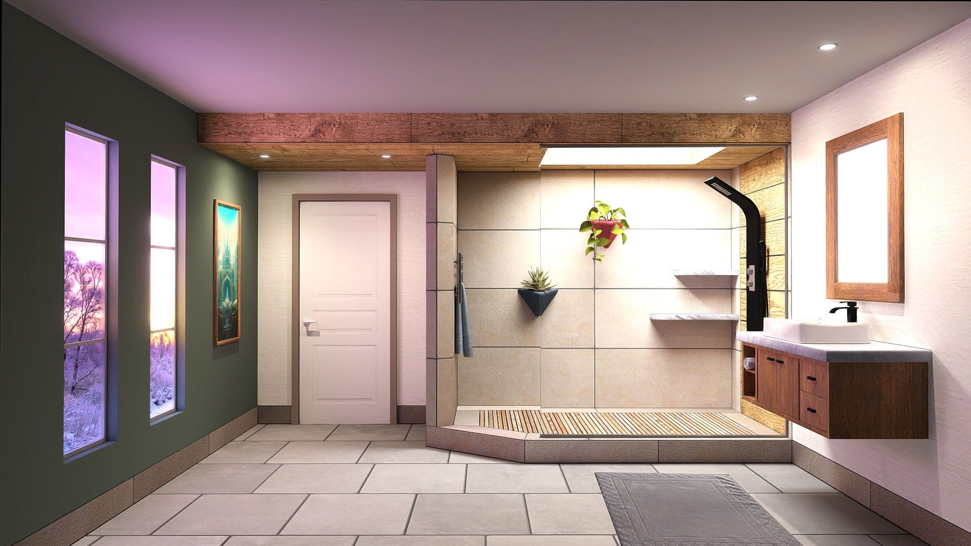 Simple Bathroom Baking Buy Royalty Free 3D model by RaynaudL (fts