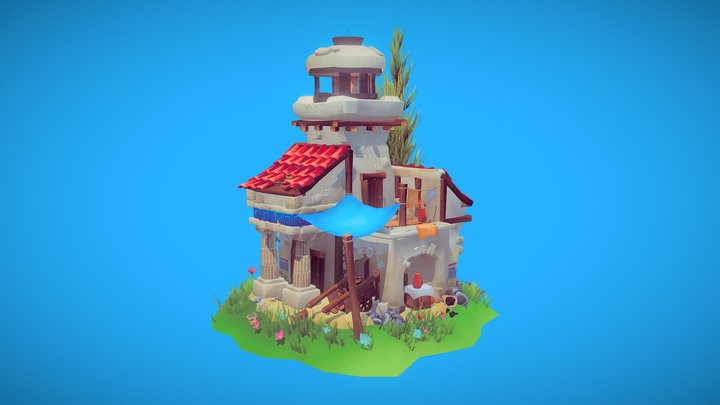 Greek lighthouse 3D Model