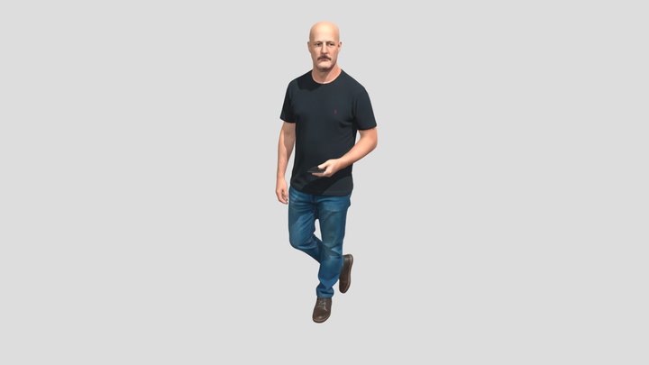 Casual Man With Smartphone – Kostenloses 3D-Modell STL