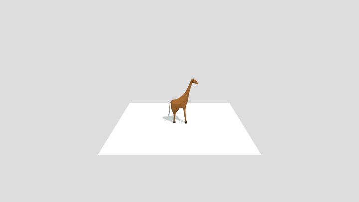 Low Poly Giraffe 3D Model