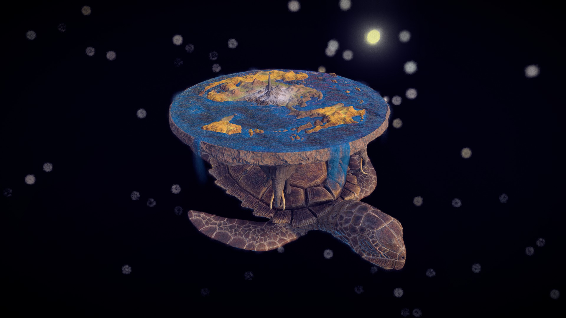 3D model Discworld - This is a 3D model of the Discworld. The 3D model is about a blue and gold bowl.