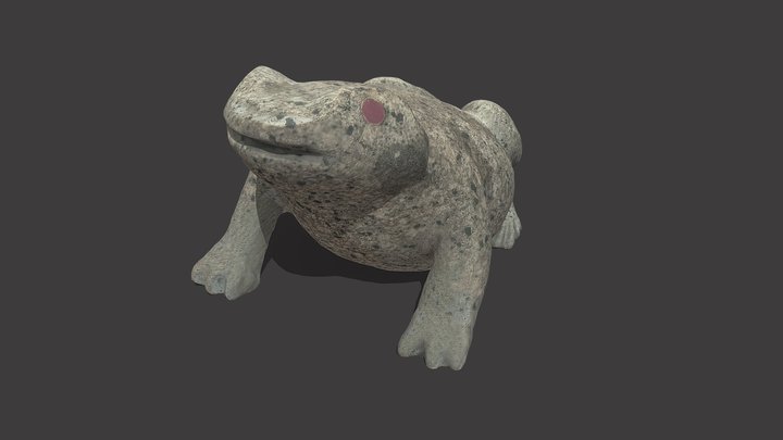 Rana de Piedra Tallada 3D Model