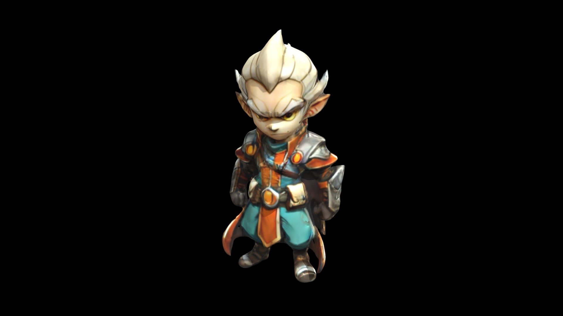 A male anime character with white hair and a ser - Download Free 3D