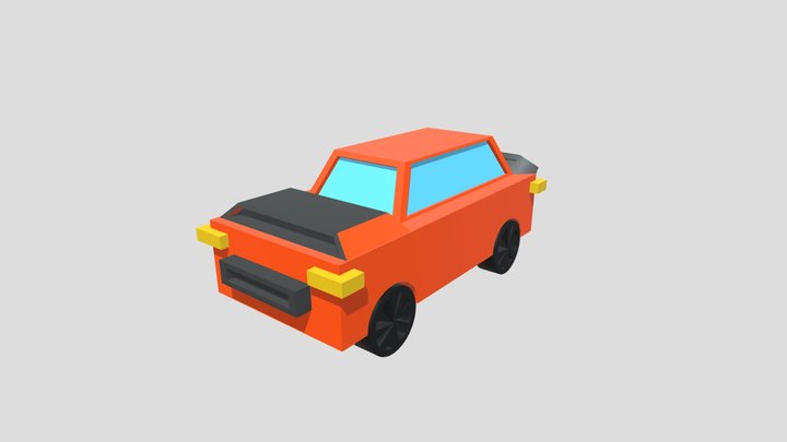 Cartoonish car made in blender 3D Model