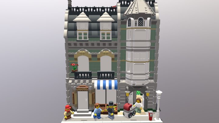 Green Grocer Lego Set (no logo) 3D Model