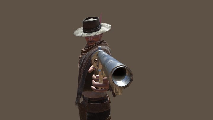 Six Shooter Outlaw 3D Model