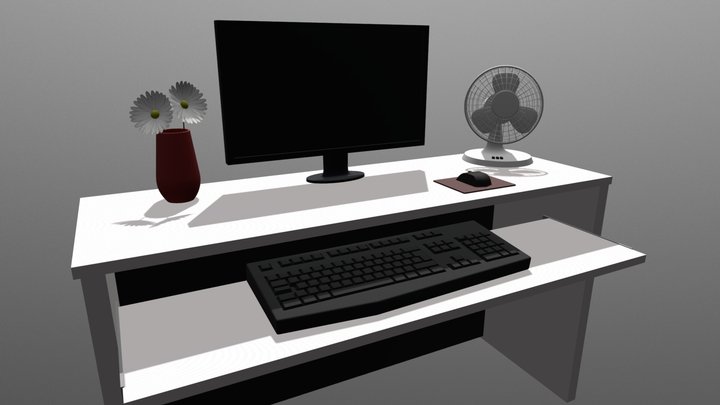 Quick high poly desk 3D Model