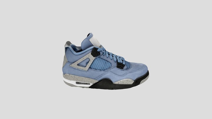 Jordan 4 Retro University Blue 3D Model