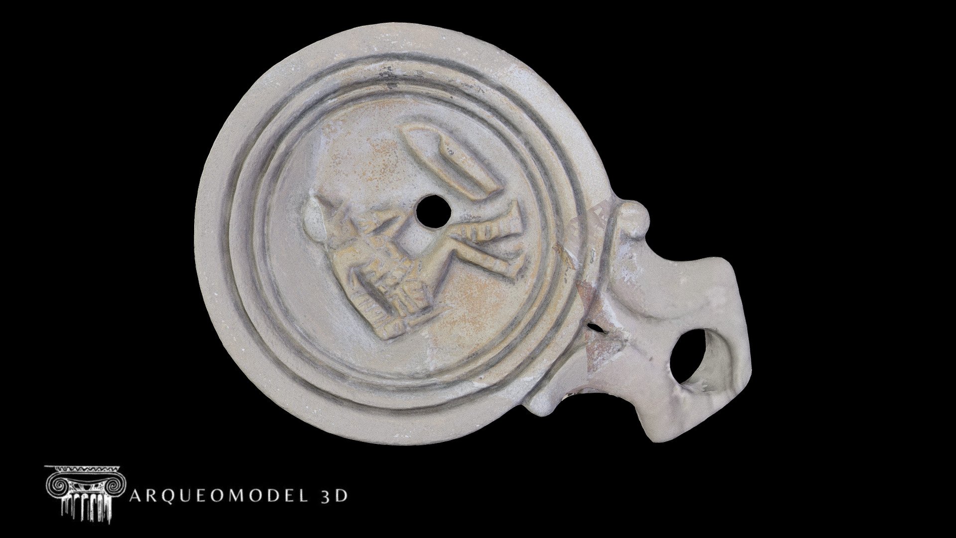 ROMAN OIL LAMP GLADIATOR SCENE - TARRACO