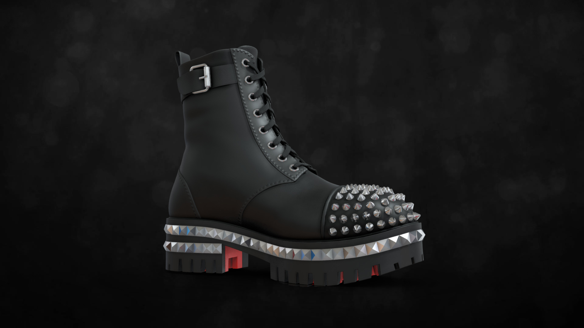 3D model Louboutin Boot - This is a 3D model of the Louboutin Boot. The 3D model is about a black and white shoe.