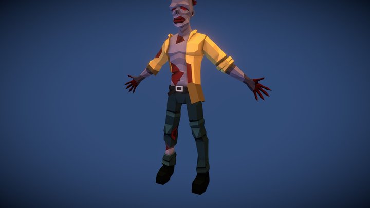 Zombie Low Poly 3D Model