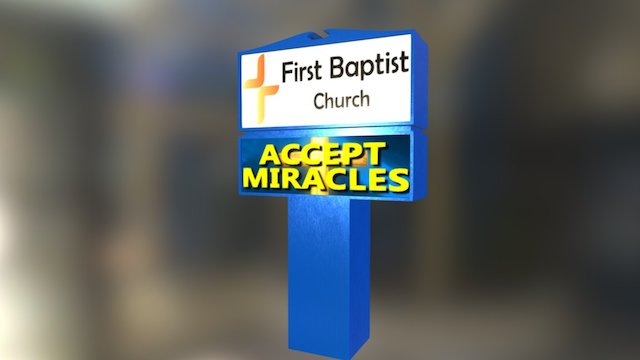 First Baptist Church Sign 3D Model