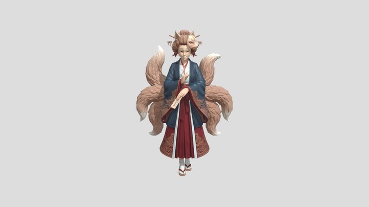 Kitsune Spirit-Priestess Figurine STL | Fox… – Modello 3D gratuito STL