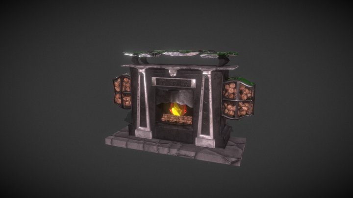 Fireplace With Fire V1(Inprogress) 3D Model