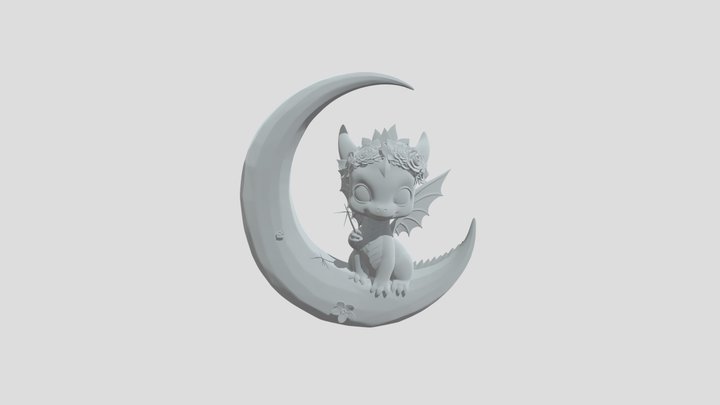 Moonlit Blossom Dragon 3D Model