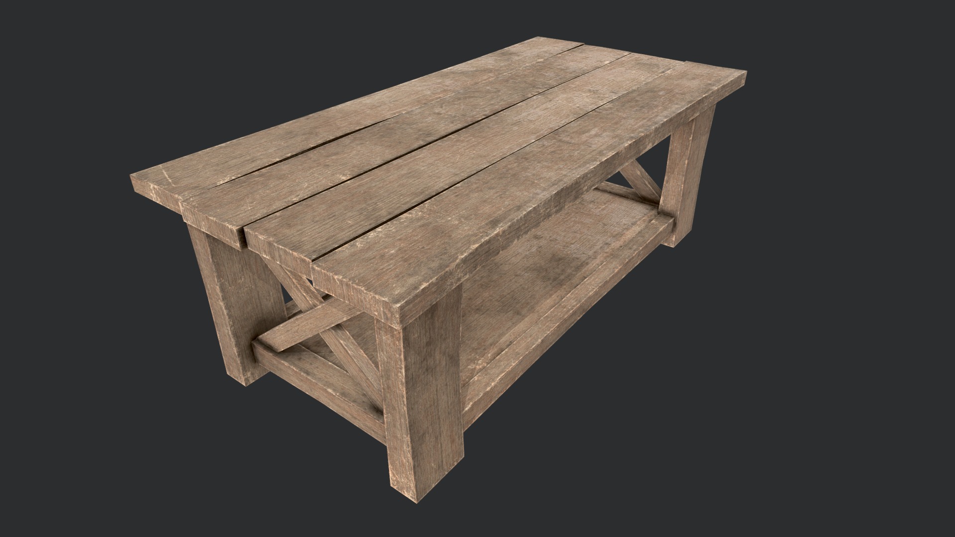 3D model Wood Table 2 A PBR - This is a 3D model of the Wood Table 2 A PBR. The 3D model is about a wooden table with a black background.