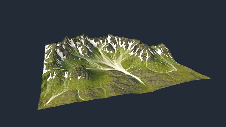Background Mountain 3 - Low Poly 3D Model