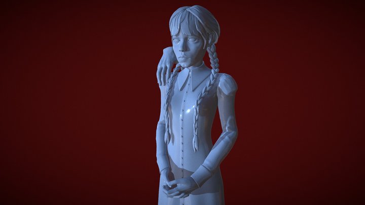 Wednesday Addams fanart sculpt 3D Model