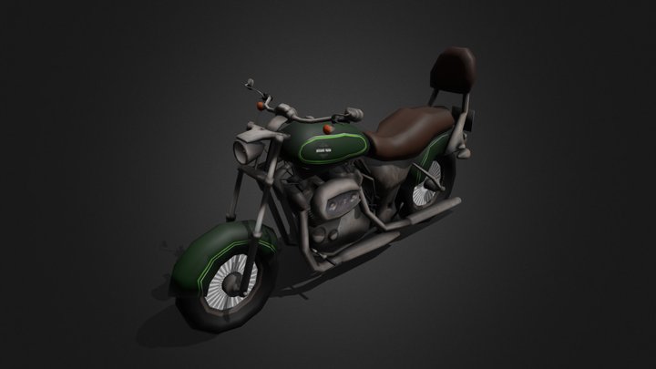 Classic Harley Davidson motorcycle 3D Model