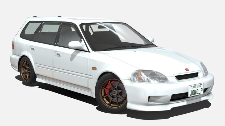 Honda Orthia Wagon (EK9 Civic Front Swap) 3D Model