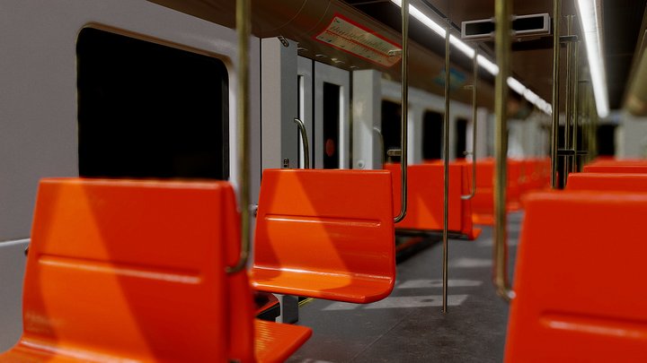 Helsinki metro train, HKL Class M300 3D Model
