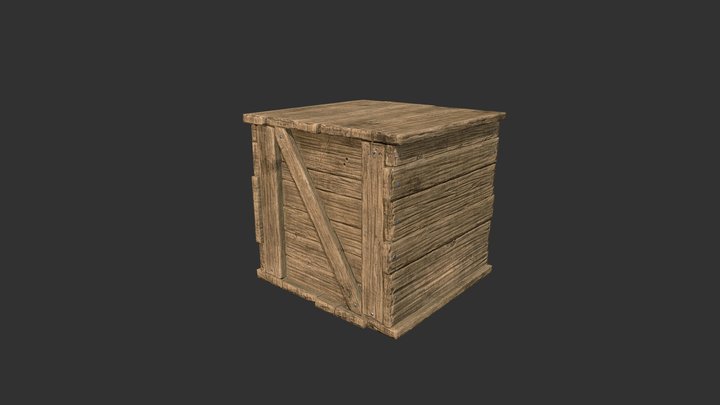 Medieval/Fantasy Wooden Box 3D Model