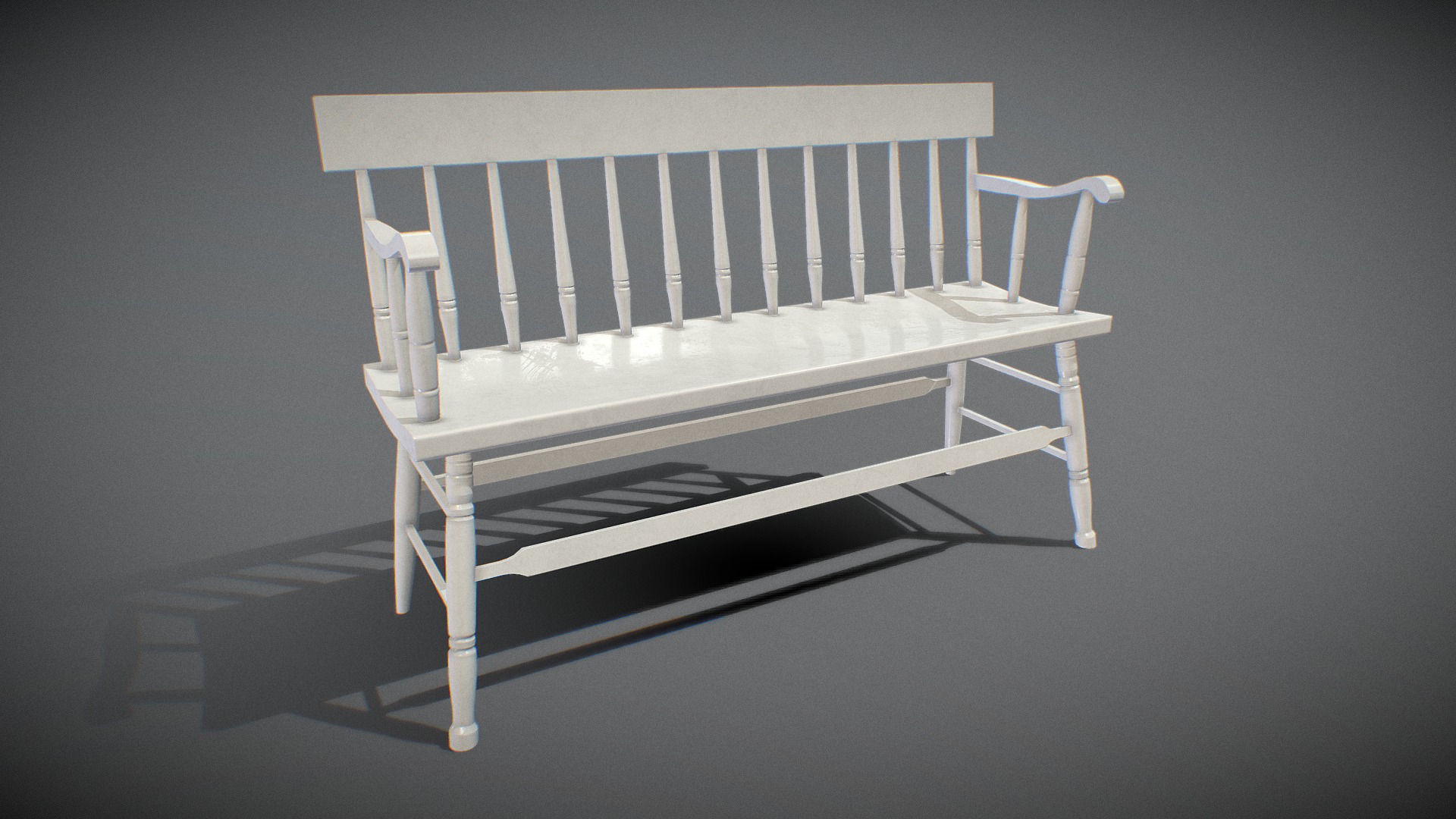 3D model Bench black Painted - This is a 3D model of the Bench black Painted. The 3D model is about a white and black bench.