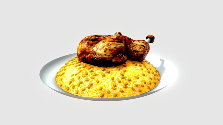 Chicken biryani 3D Model