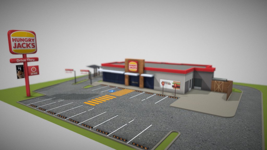 Hungry Jack's Restaurant (low Poly)