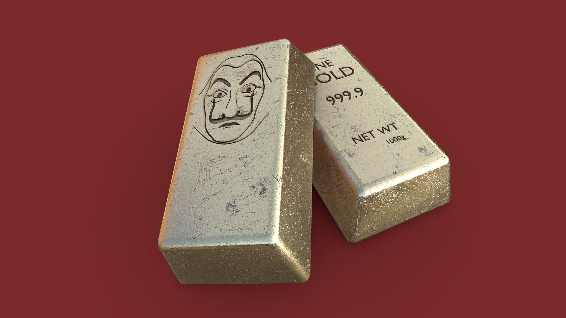 La Casa De Papel - Gold Bar - Download Free 3D model by Atilla Kutluay ...