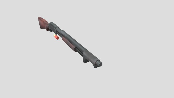 WINCHESTER MODEL 1897 (Low poly PS1) 3D Model
