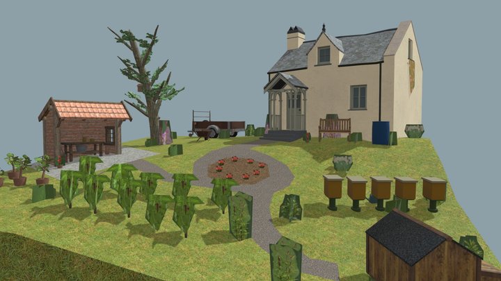 DAE Diorama retake – Small farm 3D Model