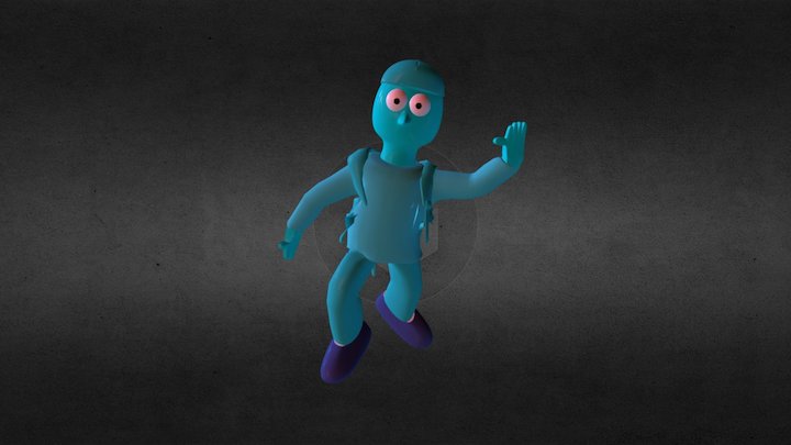 Terror Blue Fat Scary Horror Death Asian Slasher 3D Model