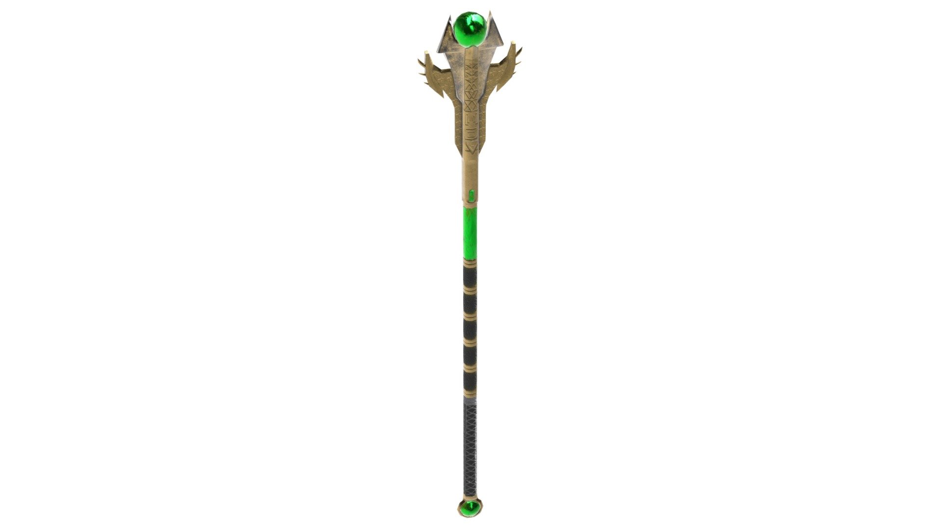 Magic Staff with green gem - Download Free 3D model by MartinMaH ...