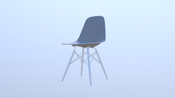Eames Style Molded Plastic Chair 3D Model