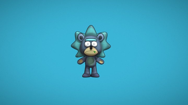 Bear Rick (outlined) 3D Model