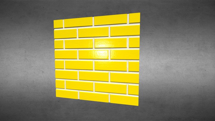 Brick yellow glossy, Klinker rapsgelb glasiert 3D Model