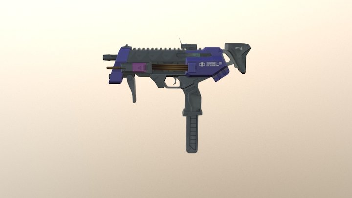 Overwatch Sombra's Gun - Low Poly 3D Model