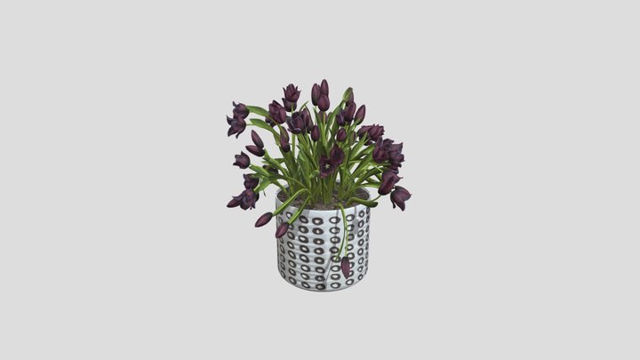 Burgundy Tulip Ceramic Planter – Modelo 3D gratuito STL